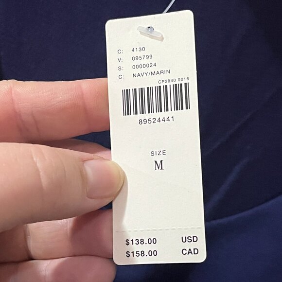 Anthropologie by Maeve Long-Sleeve Scoop-Neck Mini Shift Dress Blue Stretch Med - Picture 6 of 10